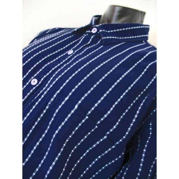 Tasso Elba, Men's , Dress Shirt, Blue Striped Checked, no iron, XXL - Picture 8 of 8